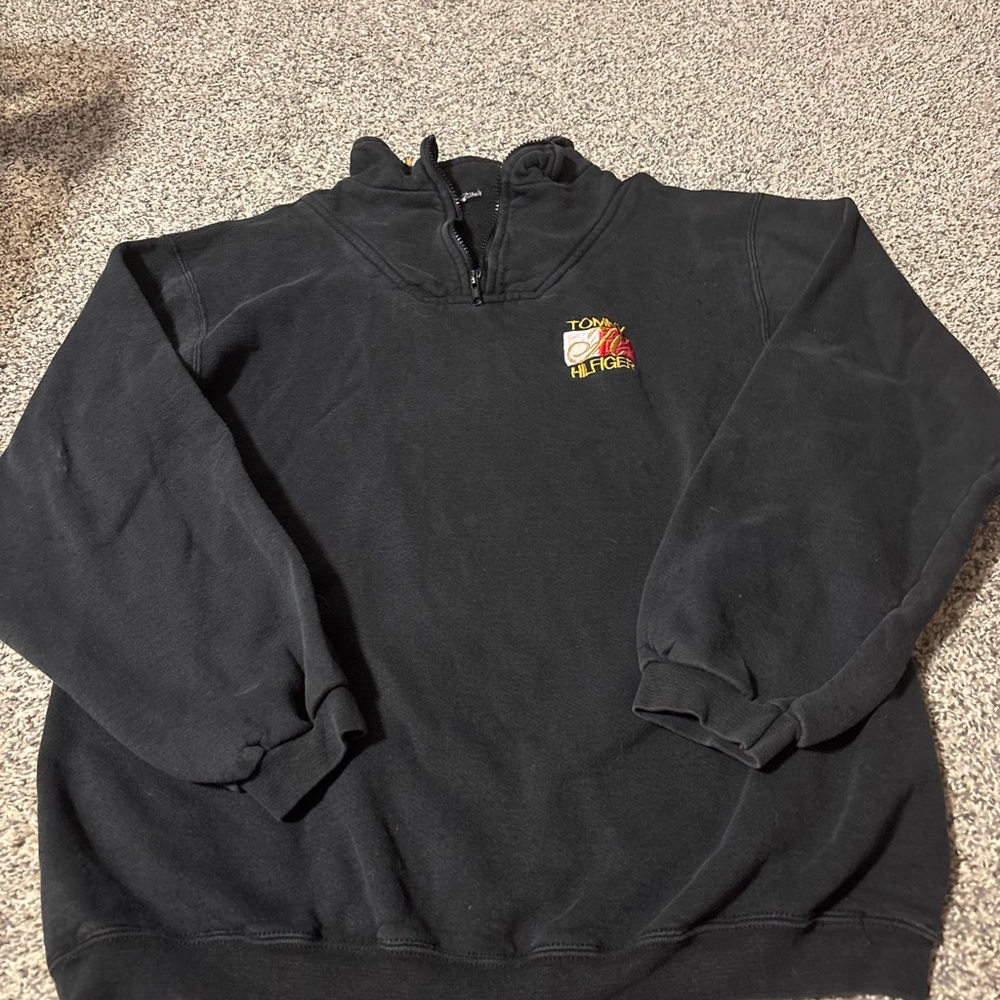Mens Vintage Tommy Hilfiger Quarter Zip Large